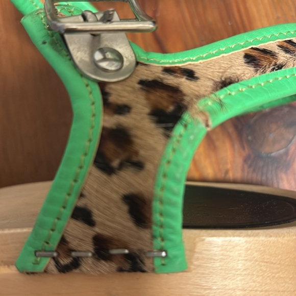 COPY - Swedish Hasbeens - wood, neon green, leopard - size 8 - Picture 8 of 8